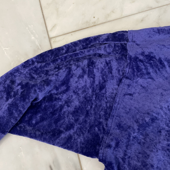 We The Free by Free People Women’s XS Royal Blue Crushed Velvet Long Sleeve Top - Picture 6 of 8